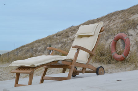 Traditional Teak VICTORIA deckchair / chaise longue