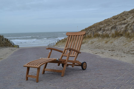 Traditional Teak VICTORIA deckchair / chaise longue