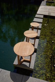 Traditional Teak MANON Table d&#039;appoint &Oslash; 40 cm