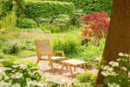 Traditional Teak KATE Lazy longue chaise (blanc)