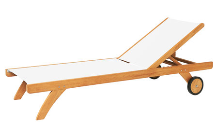 Traditional Teak KATE lounger / chaise longue (blanc)