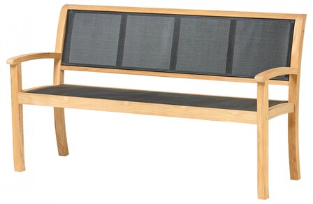 Traditional Teak KATE banc de jardin 150 cm (noir)