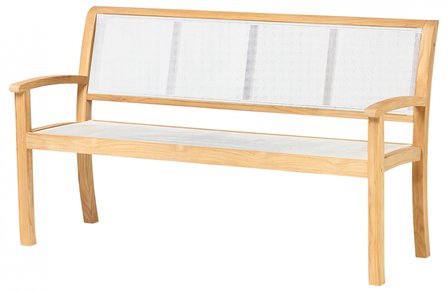 Traditional Teak KATE banc de jardin 150 cm (blanc)