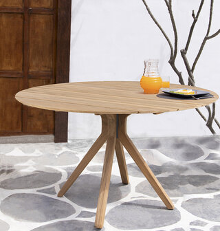 Traditional Teak CARMEN Table de Jardin &Oslash; 132 cm 