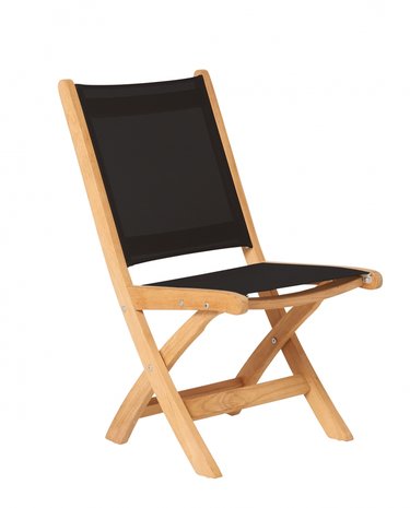 Traditional Teak KATE folding chair noir