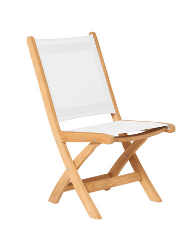 Traditional Teak KATE folding chair blanc 