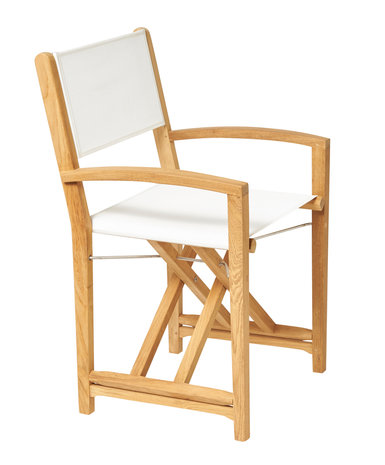 Traditional Teak KATE director chair (blanc)